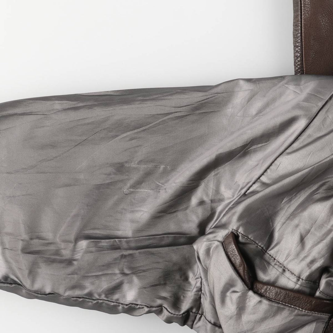 consensus Swing Top Type Padded Leather Blouson Men's XL genuine leather brown type Vintage Second Hand