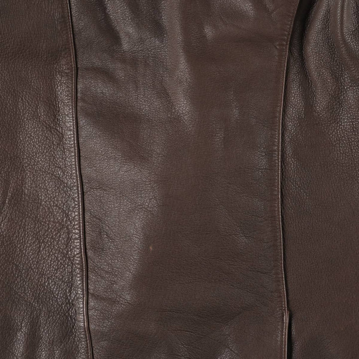 consensus Swing Top Type Padded Leather Blouson Men's XL genuine leather brown type Vintage Second Hand