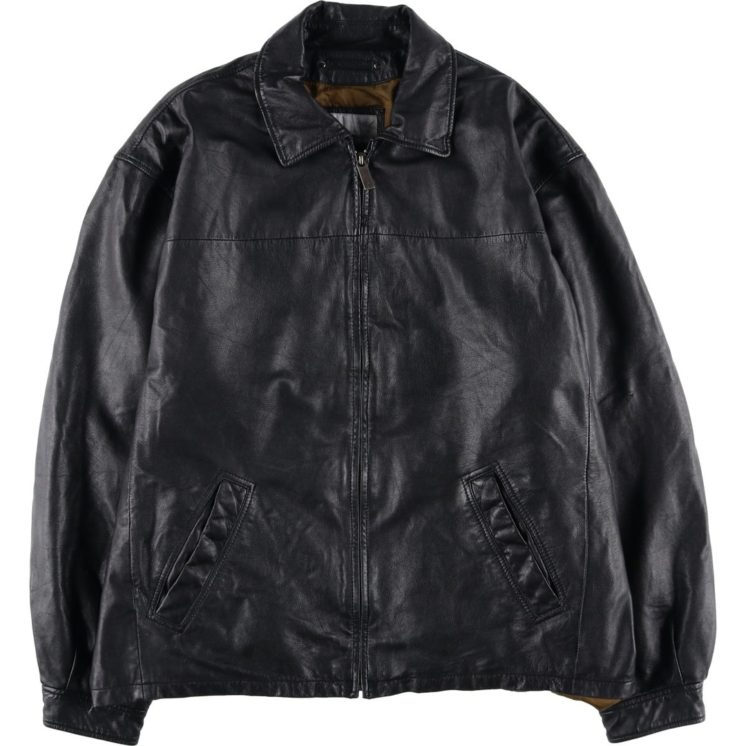 Wilsons Leather Padded Swing Top Leather Blouson, Men's Size XL genuine leather black type Vintage Second Hand