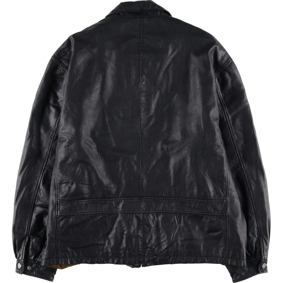 Wilsons Leather Padded Swing Top Leather Blouson, Men's Size XL genuine leather black type Vintage Second Hand
