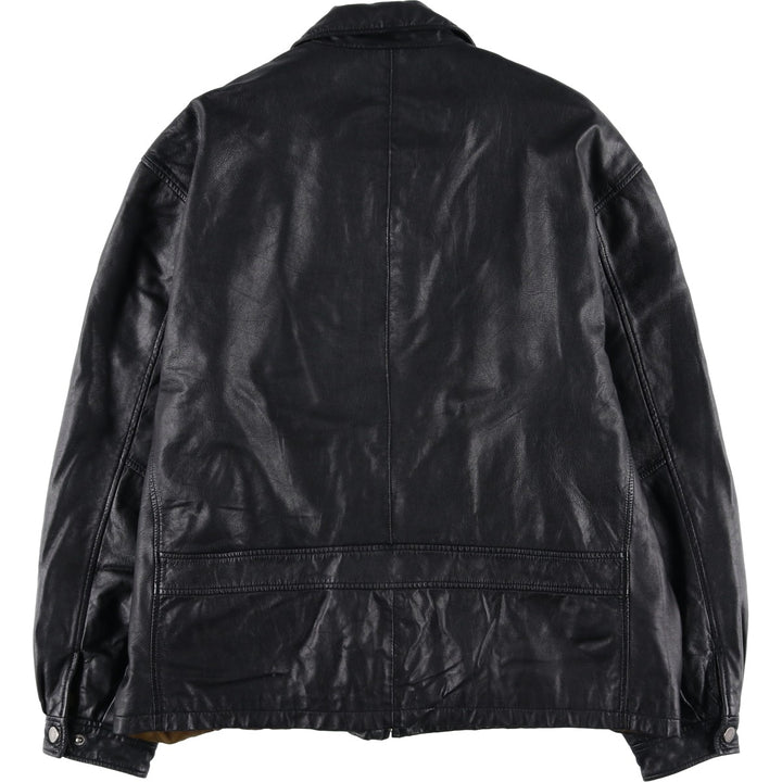 Wilsons Leather Padded Swing Top Leather Blouson, Men's Size XL genuine leather black type Vintage Second Hand