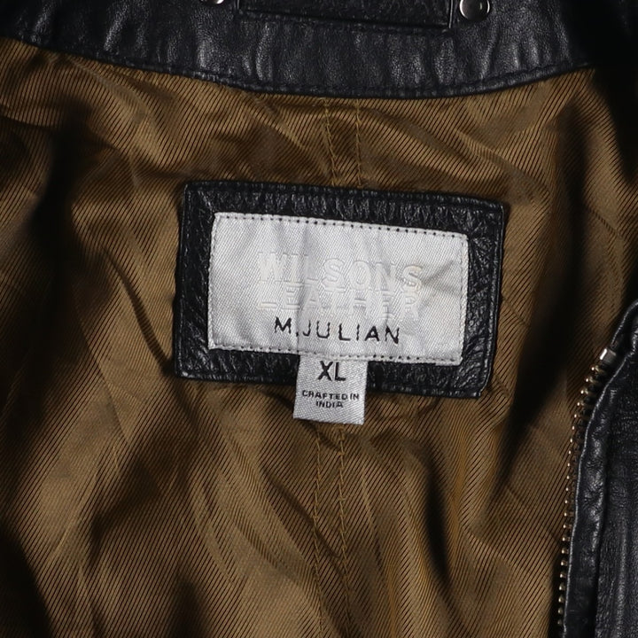 Wilsons Leather Padded Swing Top Leather Blouson, Men's Size XL genuine leather black type Vintage Second Hand