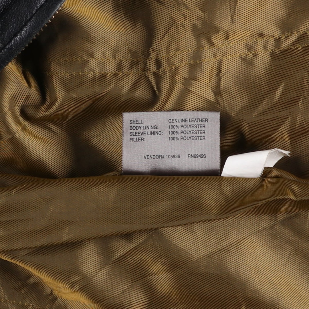 Wilsons Leather Padded Swing Top Leather Blouson, Men's Size XL genuine leather black type Vintage Second Hand