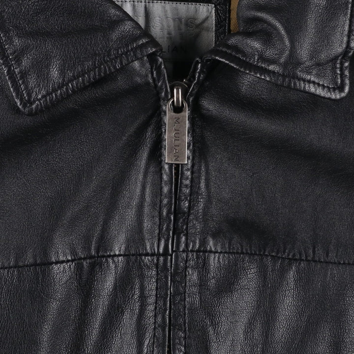 Wilsons Leather Padded Swing Top Leather Blouson, Men's Size XL genuine leather black type Vintage Second Hand