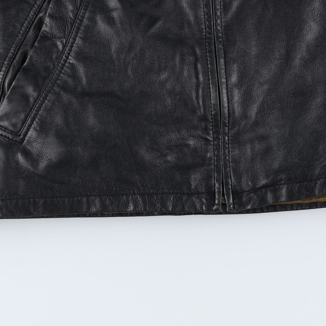 Wilsons Leather Padded Swing Top Leather Blouson, Men's Size XL genuine leather black type Vintage Second Hand