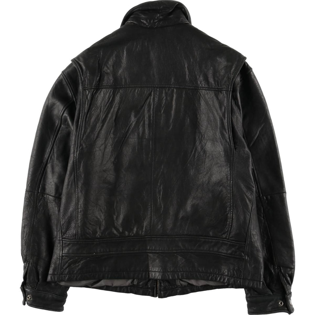 Wilsons Leather Pelle Studio Padded Swing-Top Leather Blouson, Men's Size L genuine leather black type Vintage Second Hand