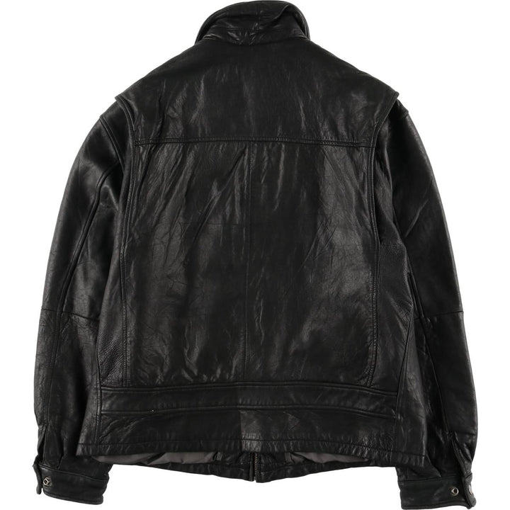 Wilsons Leather Pelle Studio Padded Swing-Top Leather Blouson, Men's Size L genuine leather black type Vintage Second Hand
