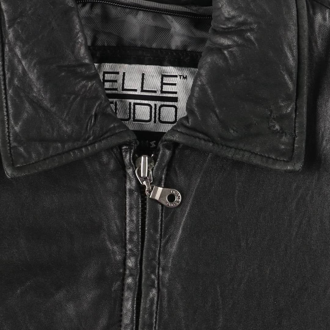 Wilsons Leather Pelle Studio Padded Swing-Top Leather Blouson, Men's Size L genuine leather black type Vintage Second Hand