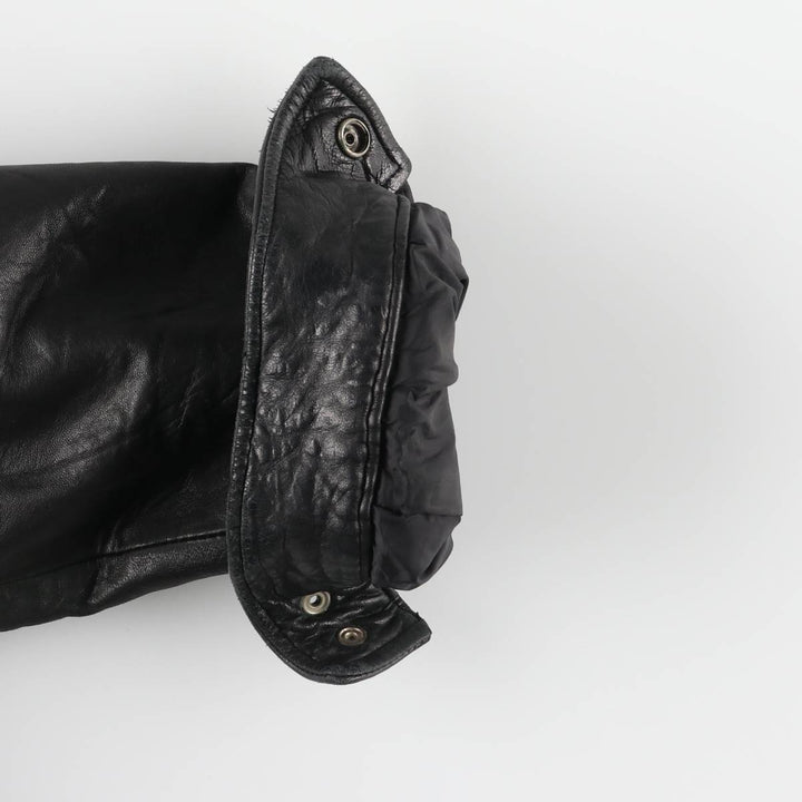 Wilsons Leather Pelle Studio Padded Swing-Top Leather Blouson, Men's Size L genuine leather black type Vintage Second Hand