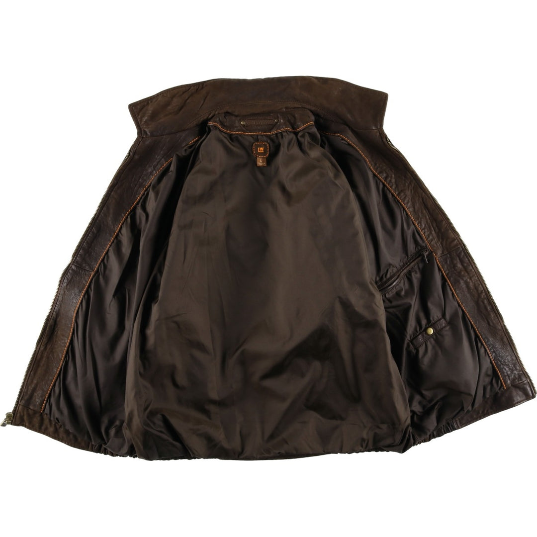 LW Swing Top Leather Blouson Men's Size L genuine leather brown type Vintage Second Hand