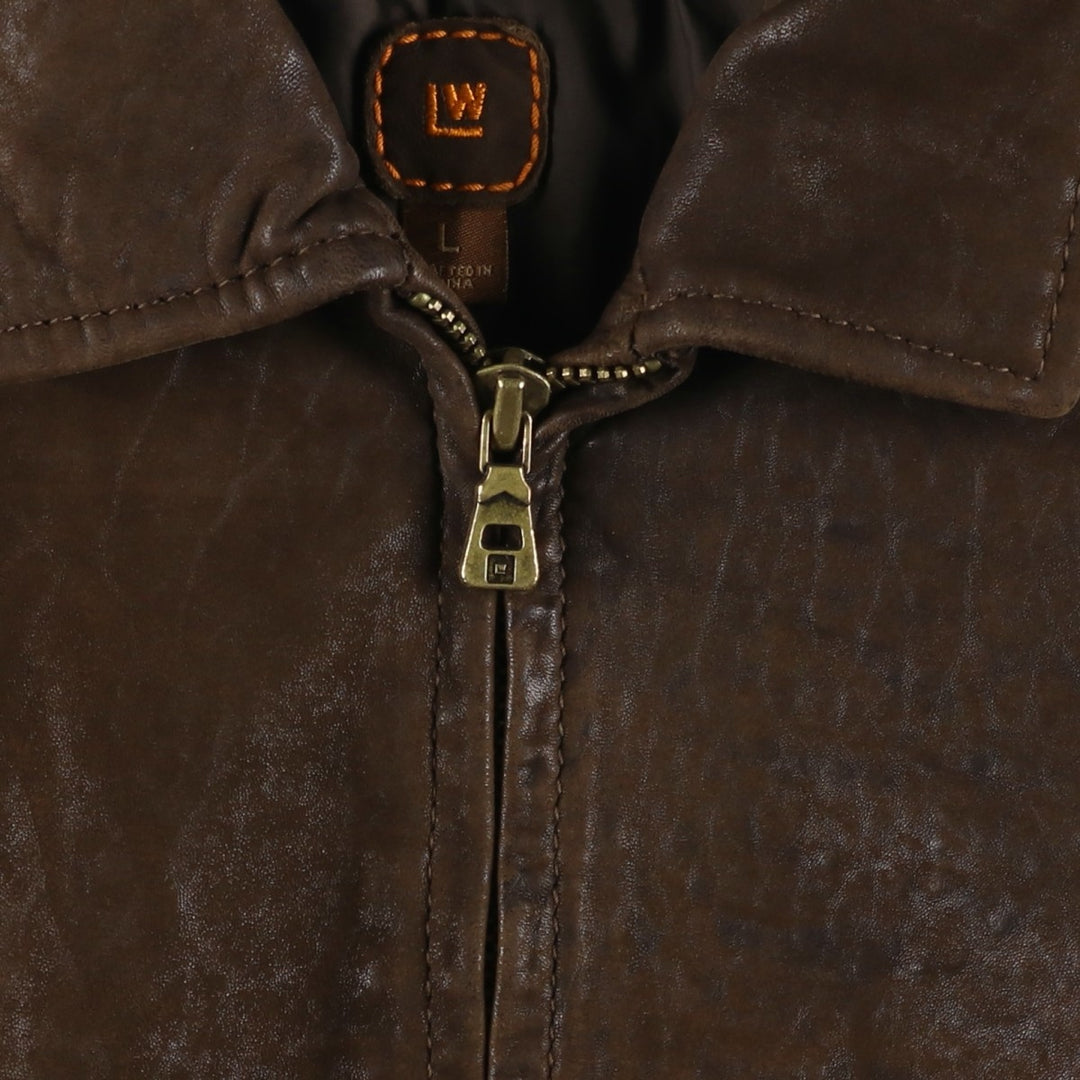 LW Swing Top Leather Blouson Men's Size L genuine leather brown type Vintage Second Hand