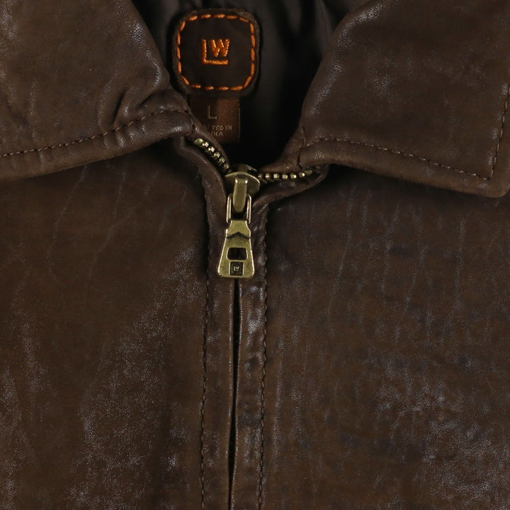 LW Swing Top Leather Blouson Men's Size L genuine leather brown type Vintage Second Hand