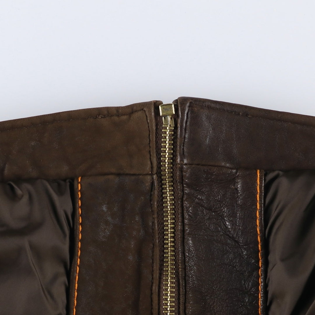 LW Swing Top Leather Blouson Men's Size L genuine leather brown type Vintage Second Hand