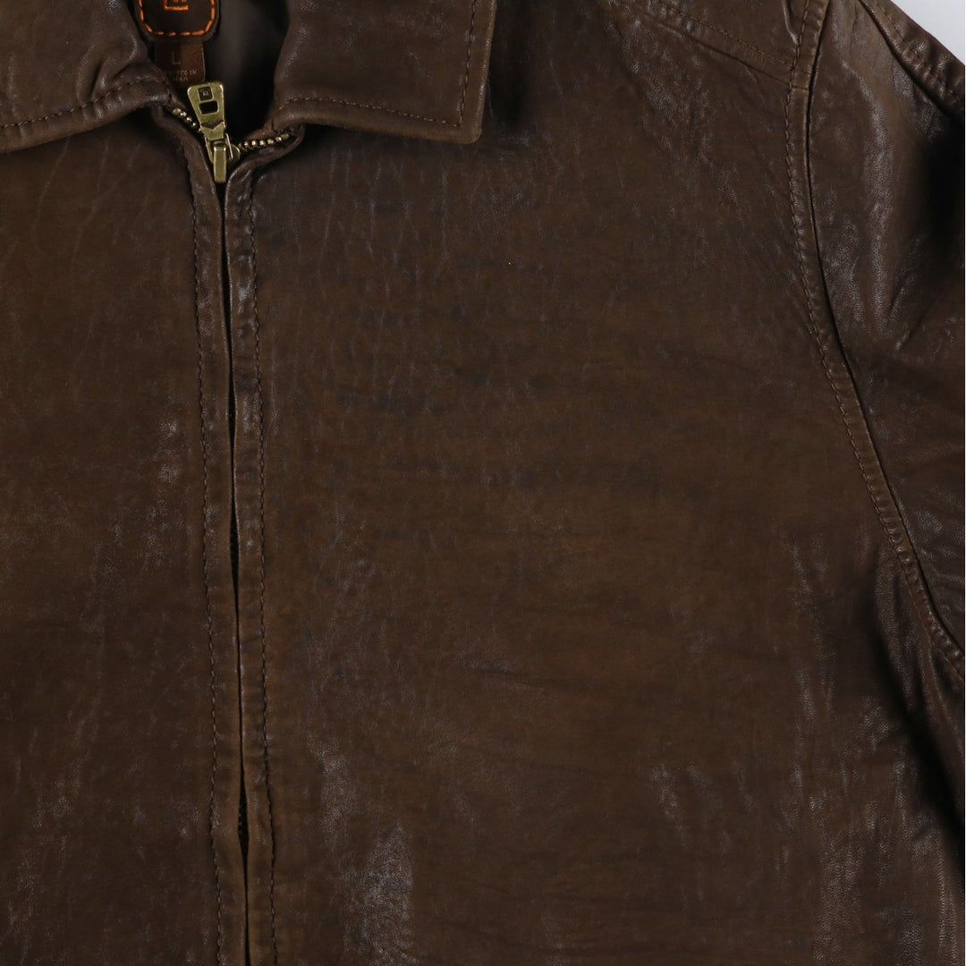 LW Swing Top Leather Blouson Men's Size L genuine leather brown type Vintage Second Hand