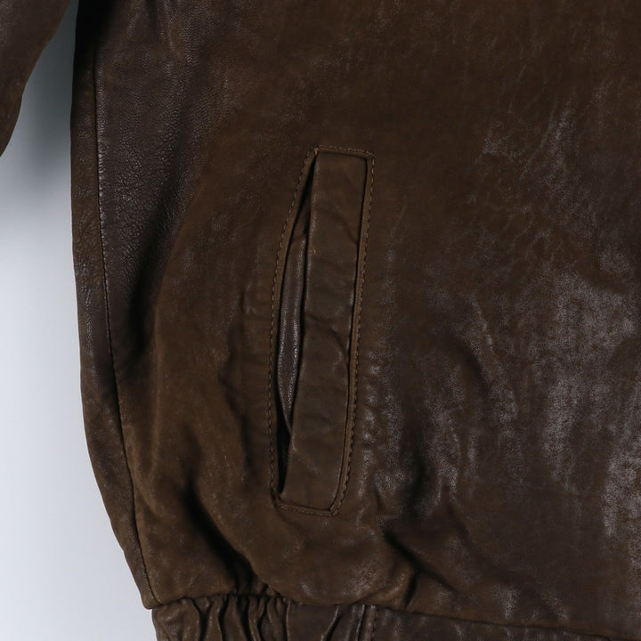 LW Swing Top Leather Blouson Men's Size L genuine leather brown type Vintage Second Hand