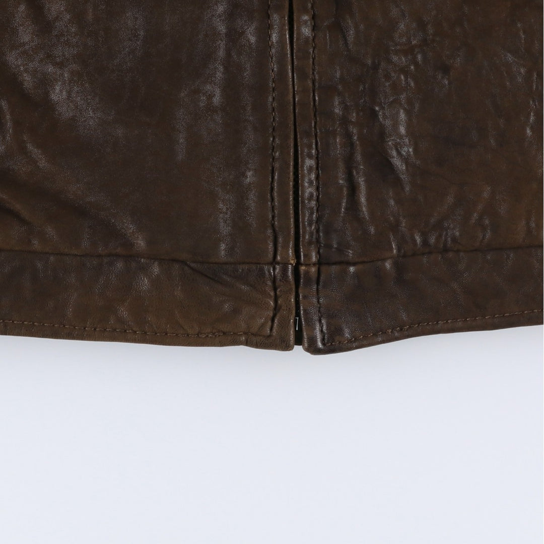 LW Swing Top Leather Blouson Men's Size L genuine leather brown type Vintage Second Hand