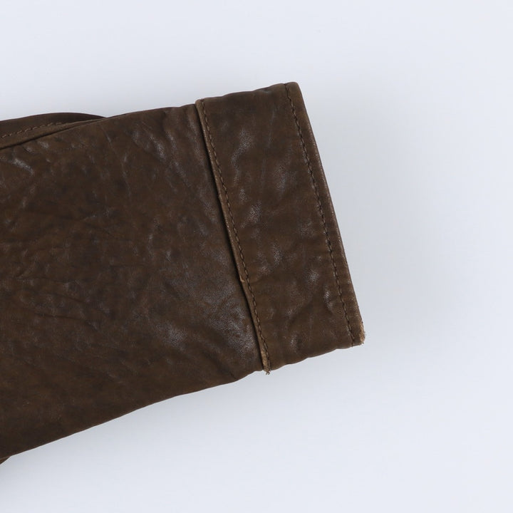 LW Swing Top Leather Blouson Men's Size L genuine leather brown type Vintage Second Hand