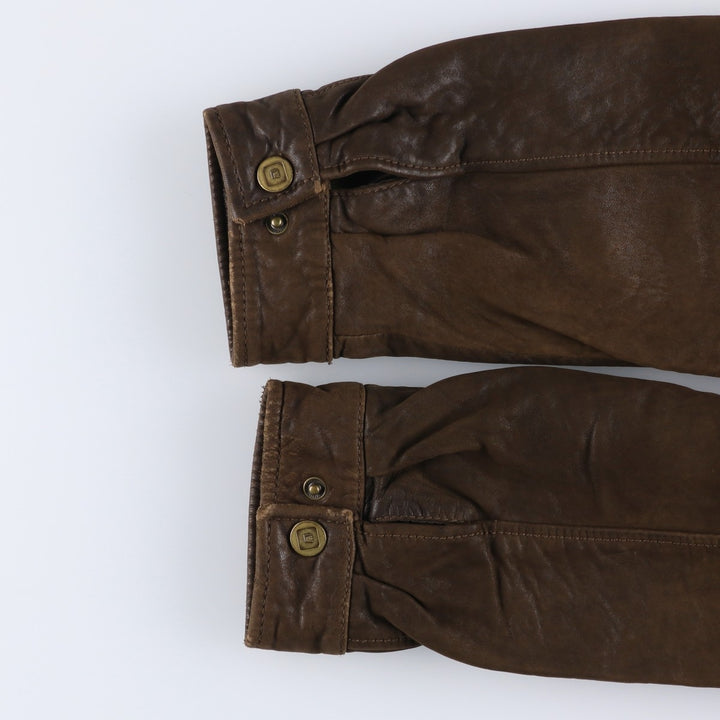 LW Swing Top Leather Blouson Men's Size L genuine leather brown type Vintage Second Hand