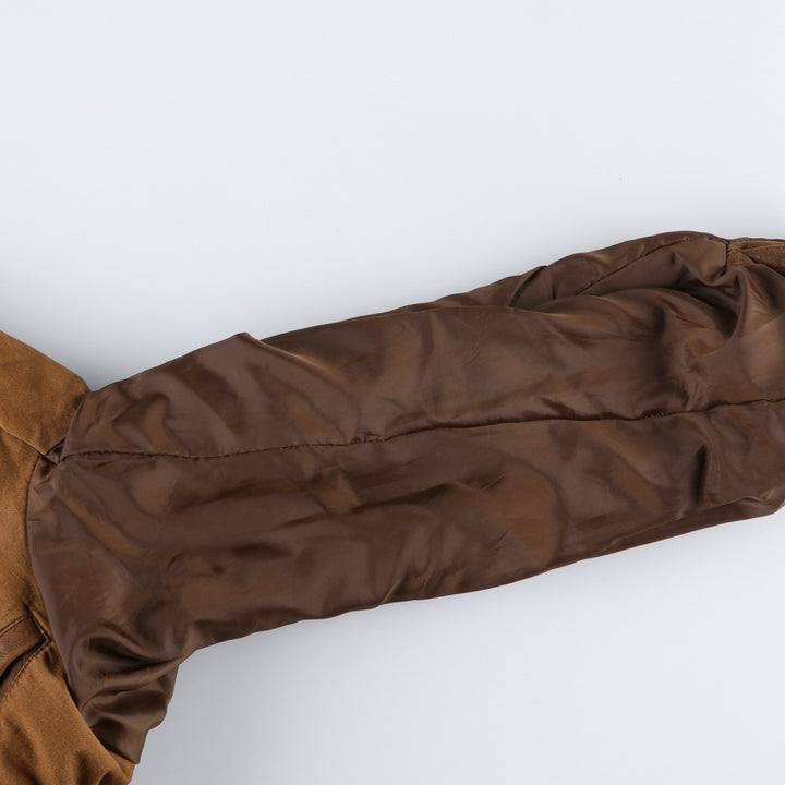 Craft and Barrow Padded Swing-Top Leather Blouson, Men's Size M genuine leather brown type Vintage Second Hand