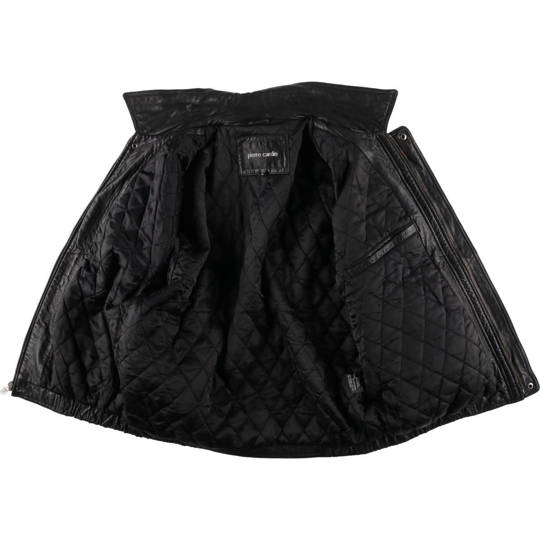 Pierre Cardin padded leather flight jacket, men's size XL Faux leather black type Vintage Second Hand