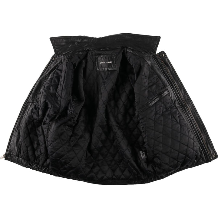 Pierre Cardin padded leather flight jacket, men's size XL Faux leather black type Vintage Second Hand