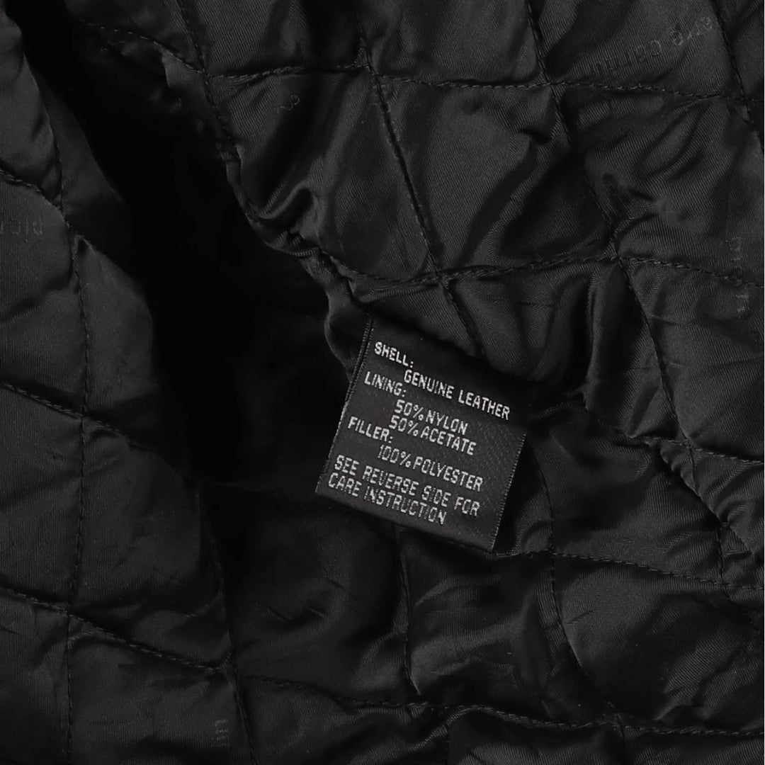 Pierre Cardin padded leather flight jacket, men's size XL Faux leather black type Vintage Second Hand