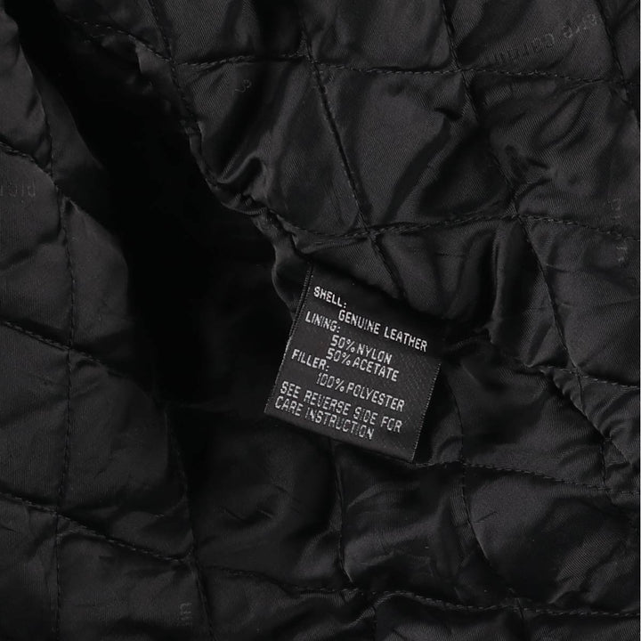 Pierre Cardin padded leather flight jacket, men's size XL Faux leather black type Vintage Second Hand