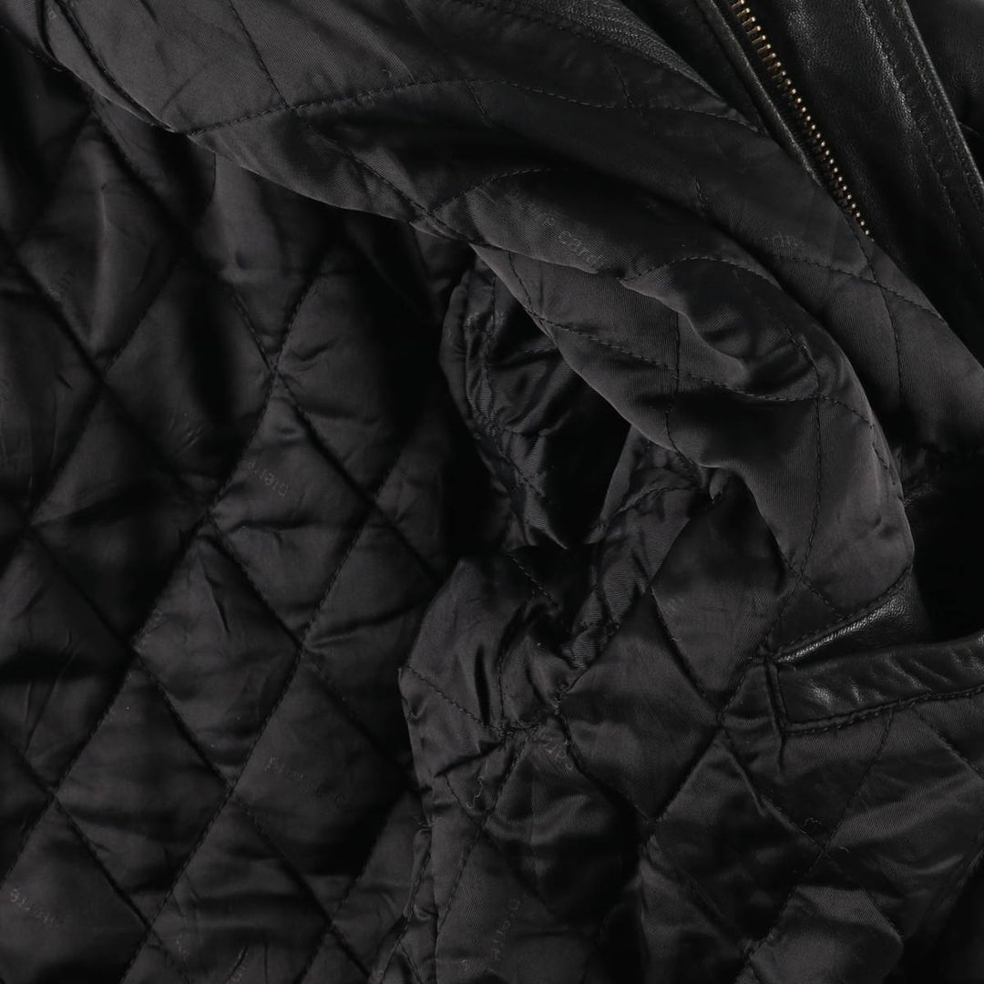 Pierre Cardin padded leather flight jacket, men's size XL Faux leather black type Vintage Second Hand