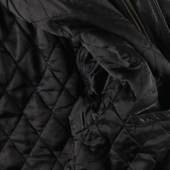 Pierre Cardin padded leather flight jacket, men's size XL Faux leather black type Vintage Second Hand