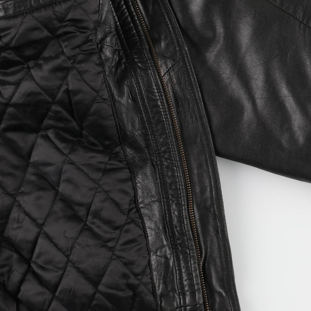 Pierre Cardin padded leather flight jacket, men's size XL Faux leather black type Vintage Second Hand