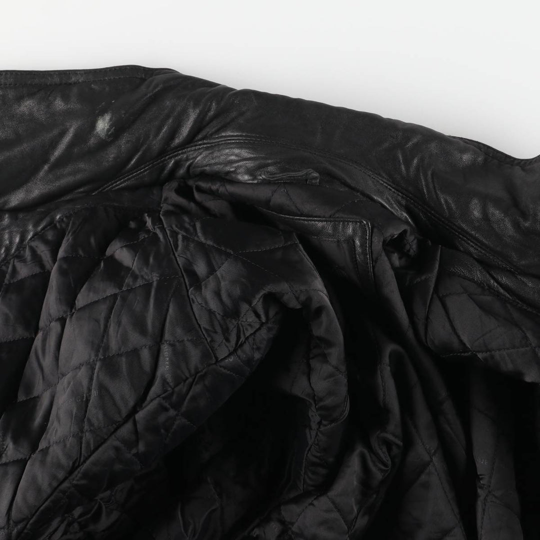 Pierre Cardin padded leather flight jacket, men's size XL Faux leather black type Vintage Second Hand