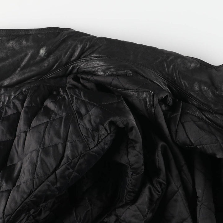 Pierre Cardin padded leather flight jacket, men's size XL Faux leather black type Vintage Second Hand