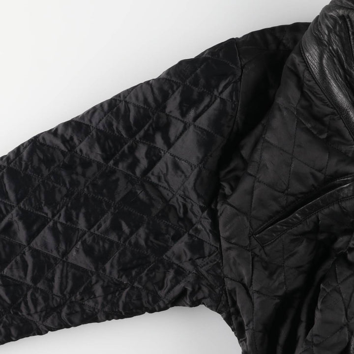 Pierre Cardin padded leather flight jacket, men's size XL Faux leather black type Vintage Second Hand