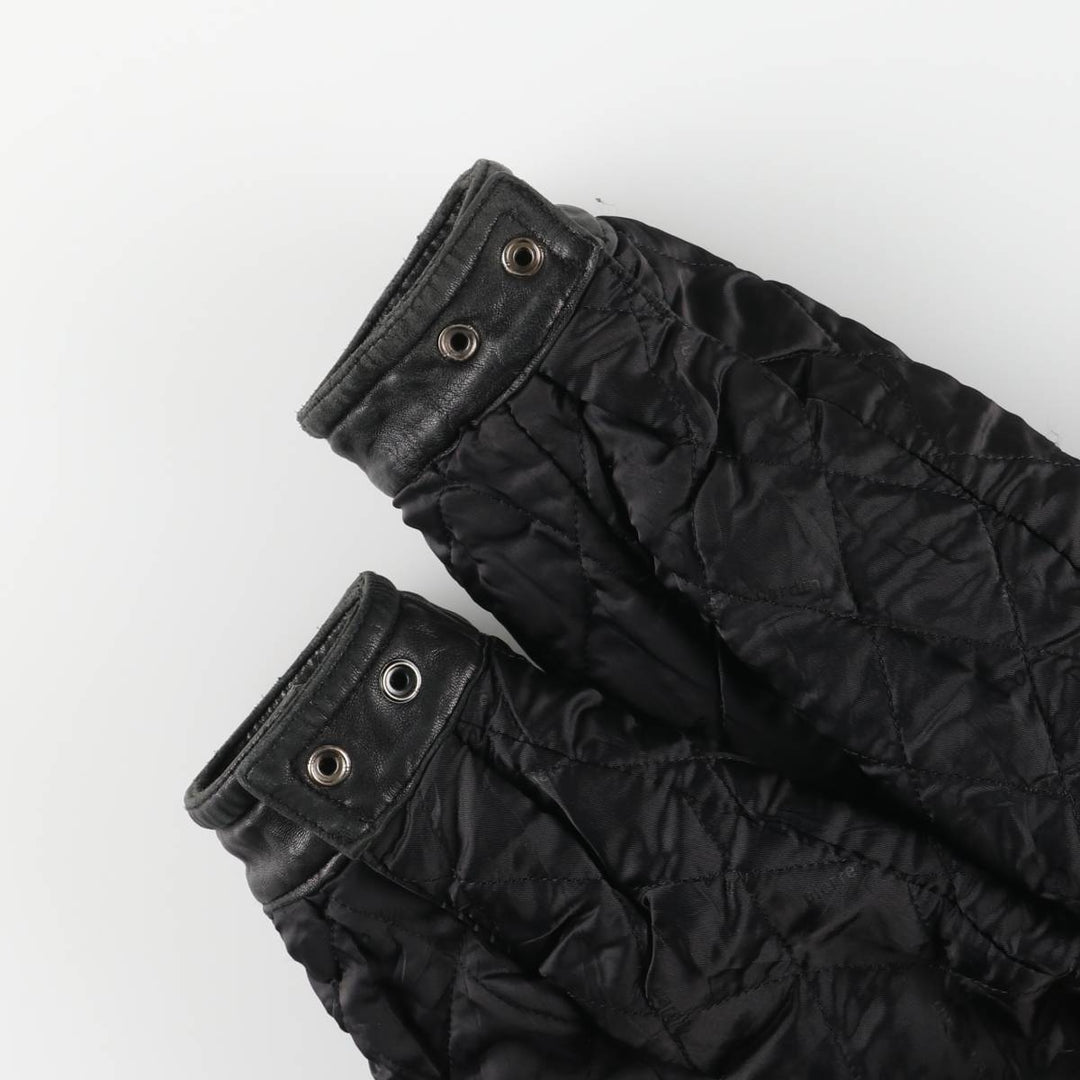 Pierre Cardin padded leather flight jacket, men's size XL Faux leather black type Vintage Second Hand