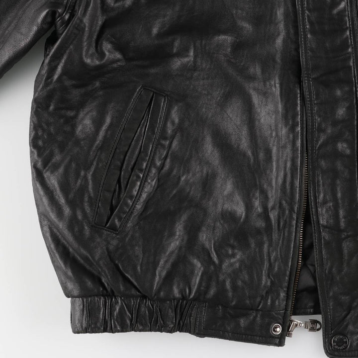 Pierre Cardin padded leather flight jacket, men's size XL Faux leather black type Vintage Second Hand