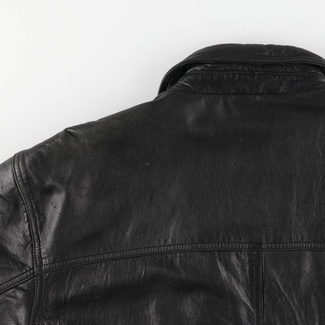 Pierre Cardin padded leather flight jacket, men's size XL Faux leather black type Vintage Second Hand