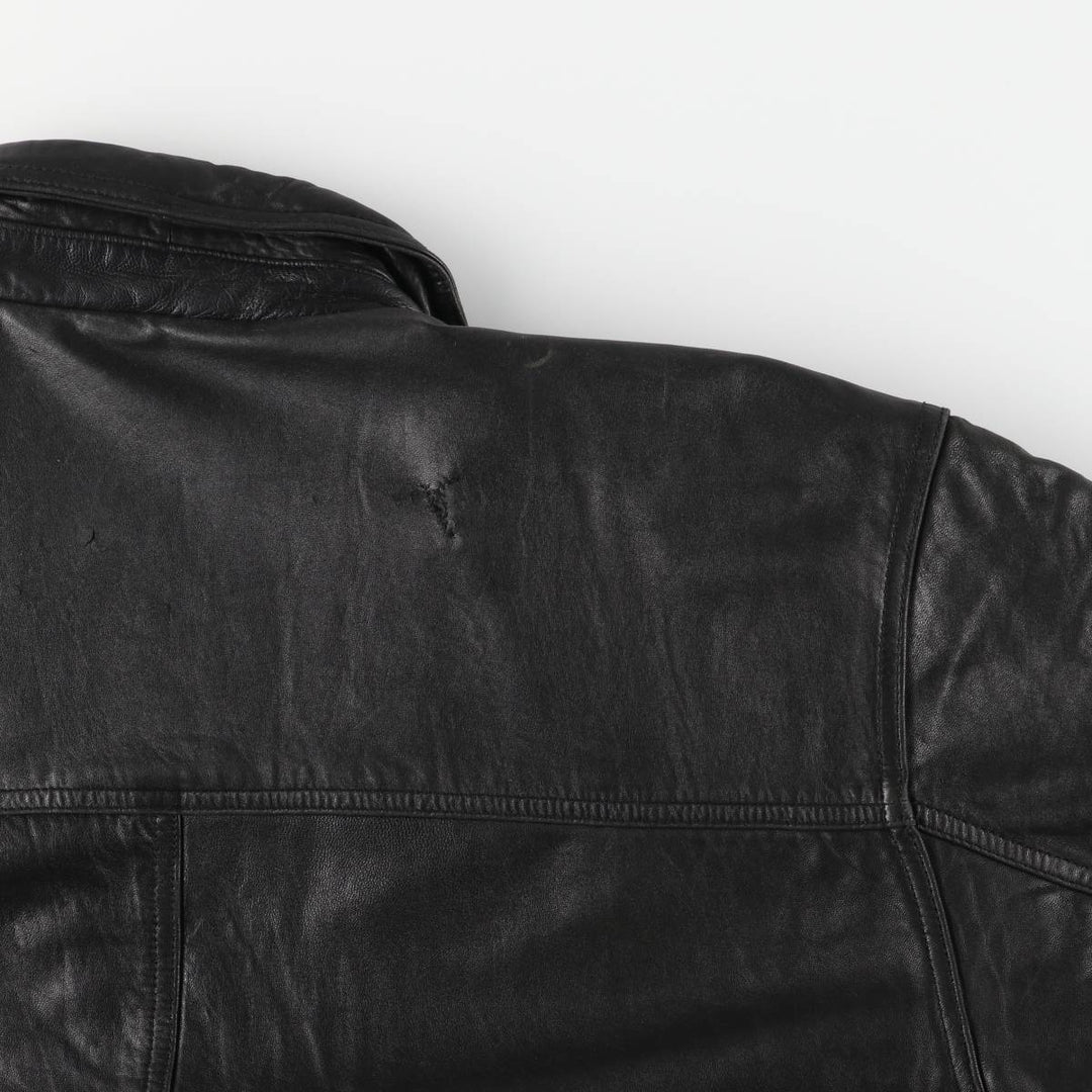 Pierre Cardin padded leather flight jacket, men's size XL Faux leather black type Vintage Second Hand