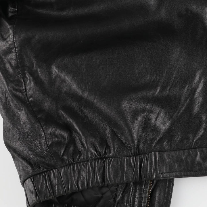 Pierre Cardin padded leather flight jacket, men's size XL Faux leather black type Vintage Second Hand