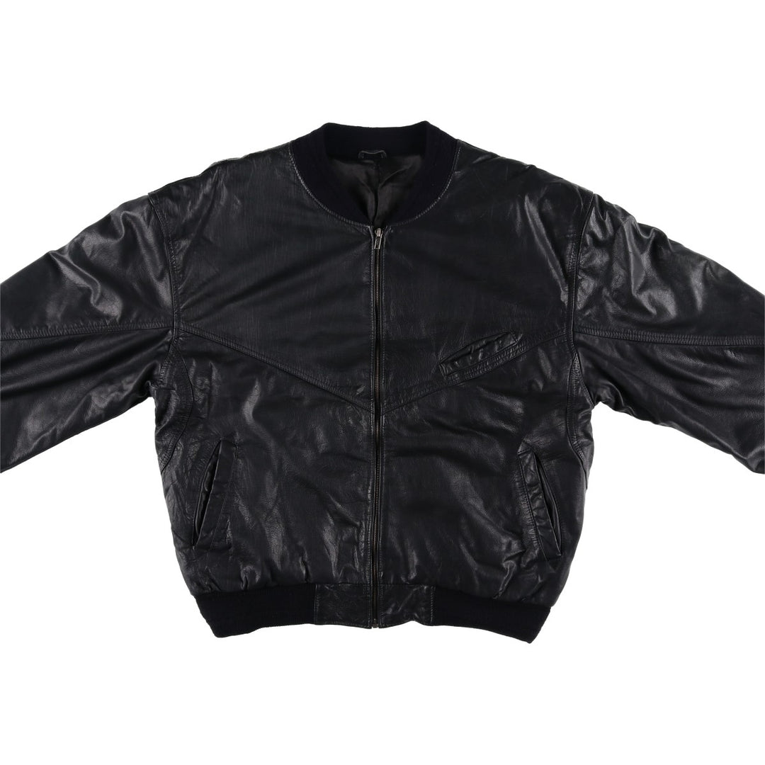 DINOSAURIO Padded Leather Blouson, Men's Size XL unclear black type Vintage Second Hand