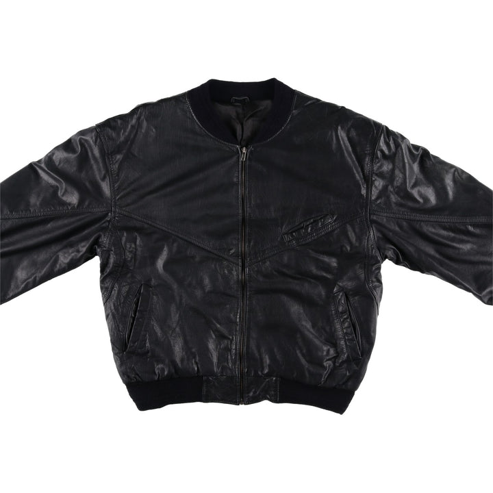 DINOSAURIO Padded Leather Blouson, Men's Size XL unclear black type Vintage Second Hand