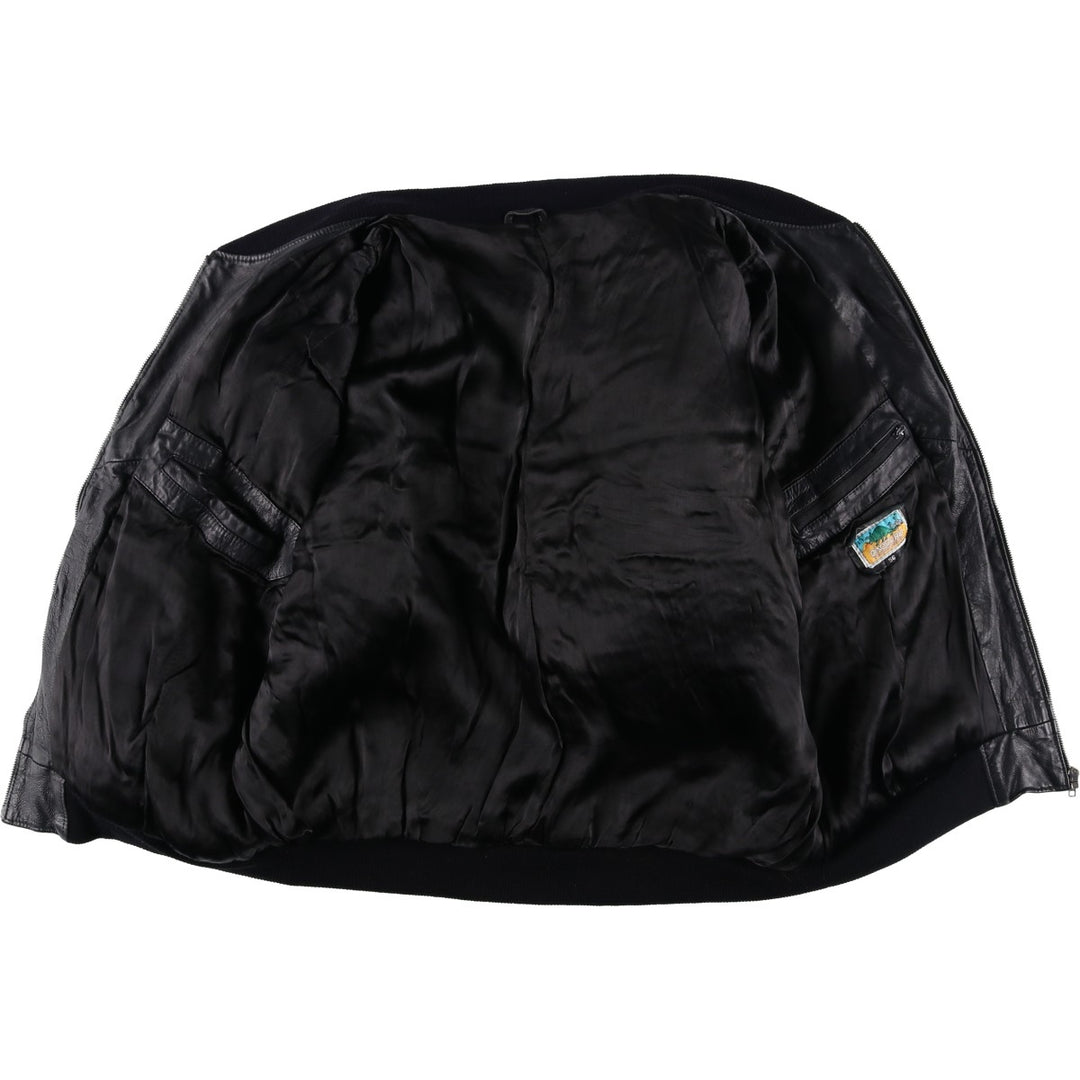 DINOSAURIO Padded Leather Blouson, Men's Size XL unclear black type Vintage Second Hand