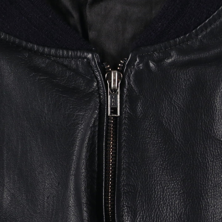 DINOSAURIO Padded Leather Blouson, Men's Size XL unclear black type Vintage Second Hand