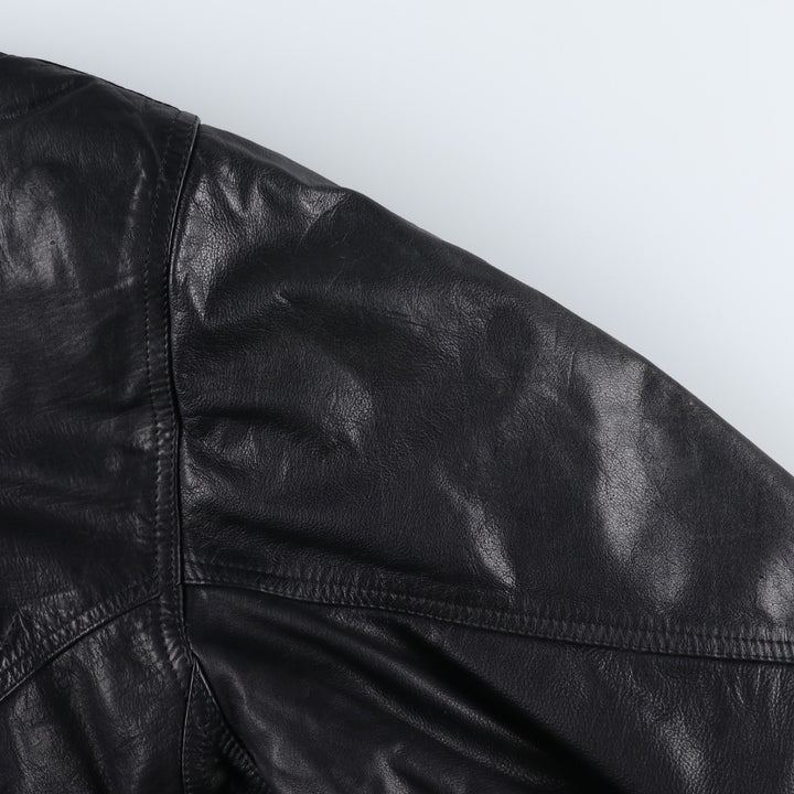 DINOSAURIO Padded Leather Blouson, Men's Size XL unclear black type Vintage Second Hand