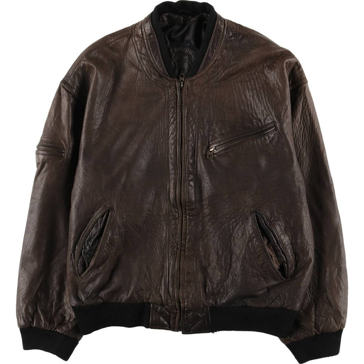 Leather blouson, men's size XL unclear brown type Vintage Second Hand