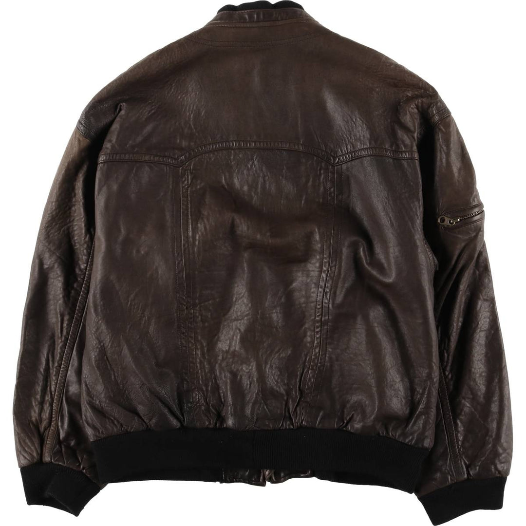 Leather blouson, men's size XL unclear brown type Vintage Second Hand