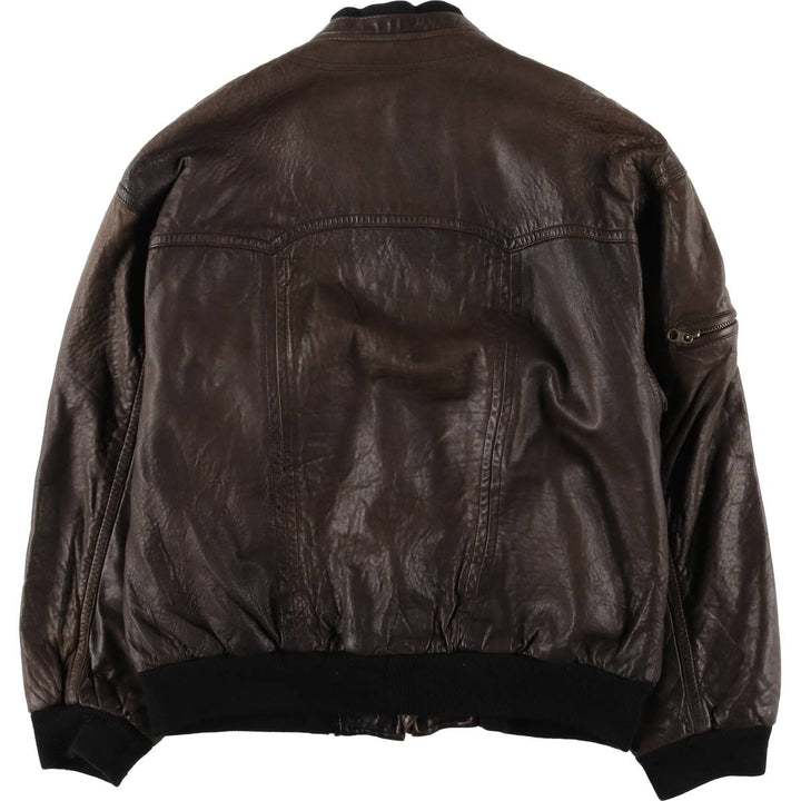 Leather blouson, men's size XL unclear brown type Vintage Second Hand