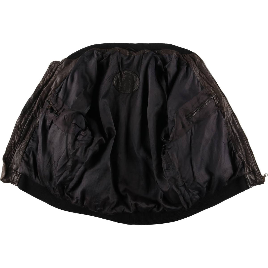 Leather blouson, men's size XL unclear brown type Vintage Second Hand