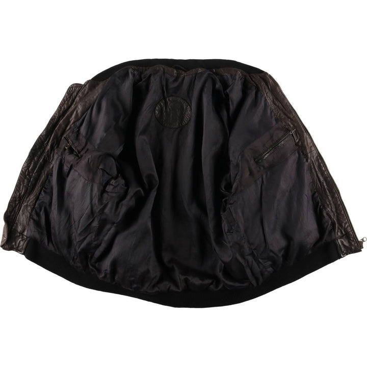 Leather blouson, men's size XL unclear brown type Vintage Second Hand