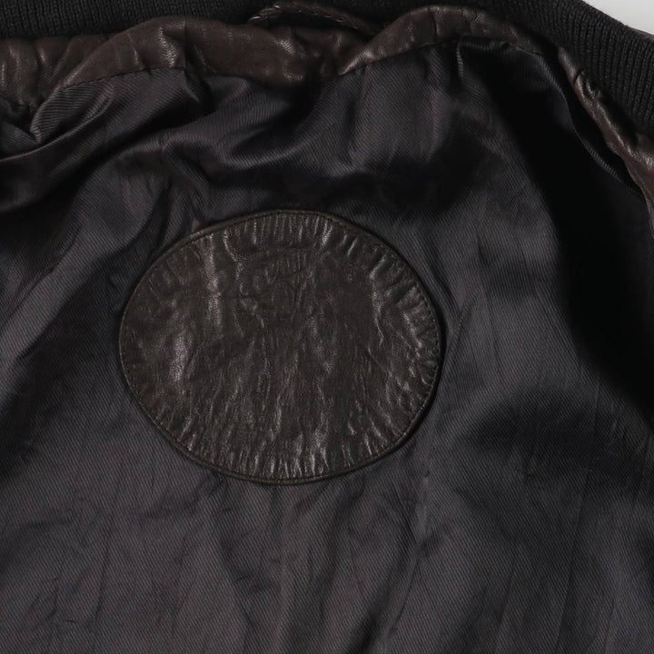 Leather blouson, men's size XL unclear brown type Vintage Second Hand