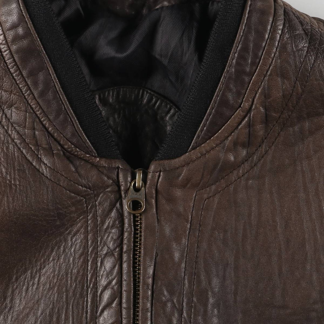 Leather blouson, men's size XL unclear brown type Vintage Second Hand